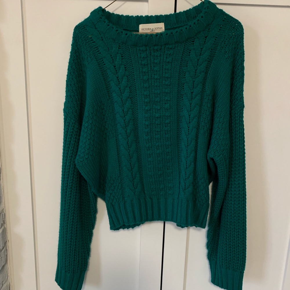 Victoria + Sophia Hunter Kelly Green Sweater - M